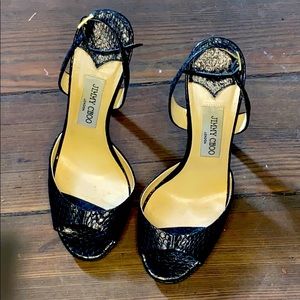 Snakeskin sling back platform Jimmy Choo 38.5